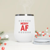 "Merry AF" 12oz Insulated Wine Tumbler