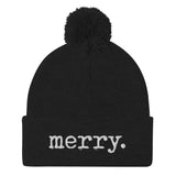 "Merry." Pom-Pom Beanie