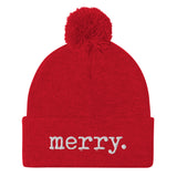 "Merry." Pom-Pom Beanie