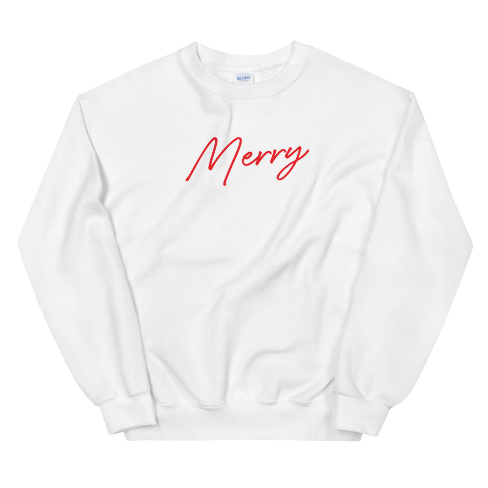 "Merry" (Script) Unisex Sweatshirt