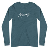 "Merry" (script) Unisex Long Sleeve Tee