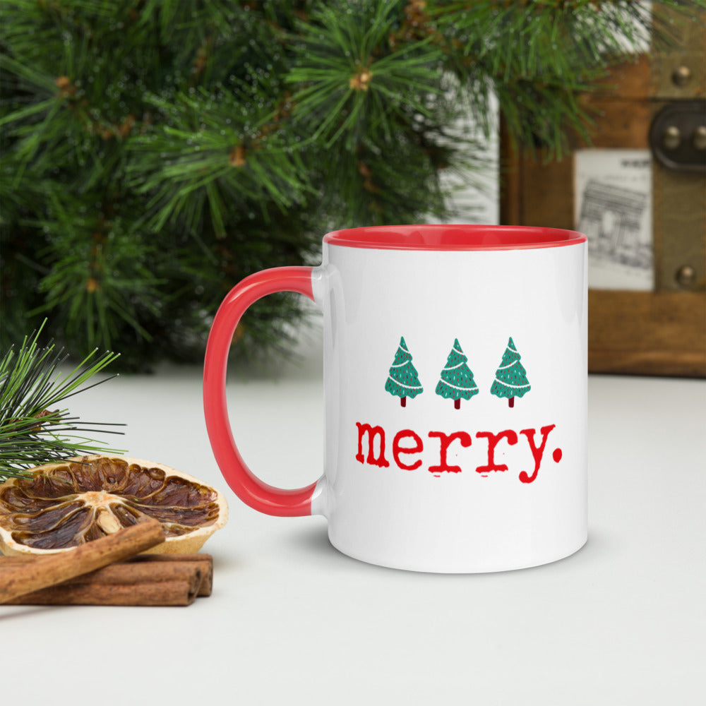 "Merry." Mug with Color Inside